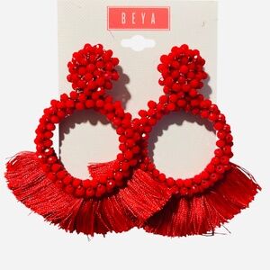 Red bedazzled earrings